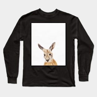 Kangaroo, Nursery, Animal, Kids room, Modern art, Wall decor Long Sleeve T-Shirt